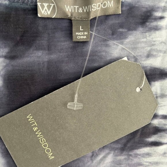 WIT & Wisdom Women's Asymmetrical Hem Tank Tie Dye Gray Size L - Picture 5 of 8